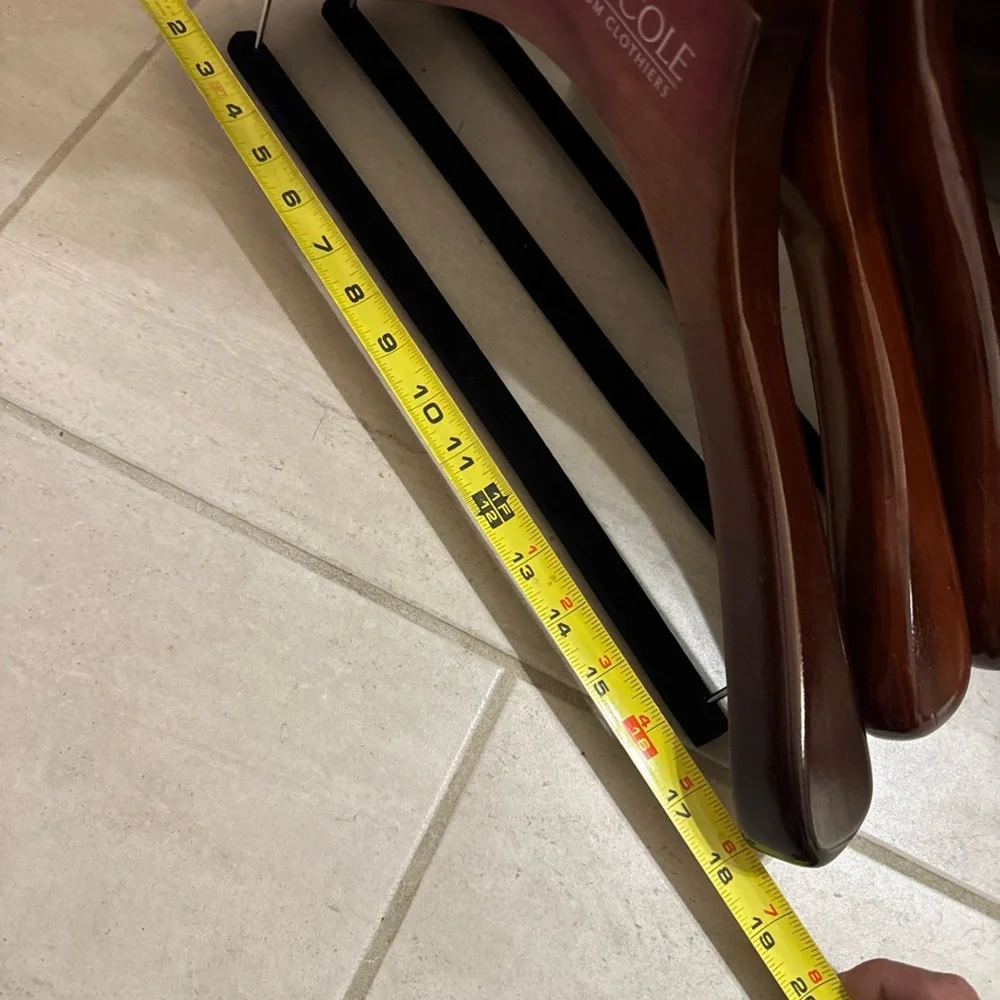 H. M. Cole Custom Clothiers Wooden 3 Thick Coat Hangers